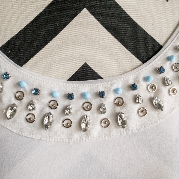 White House Black Market Jeweled Top Sz M - Picture 2 of 5